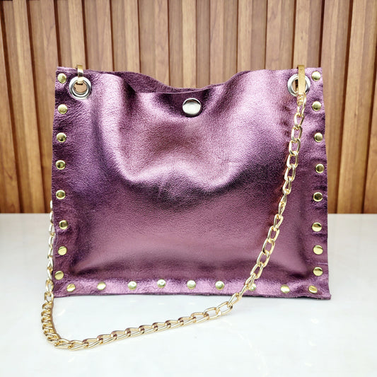 Cartera Morada metalizada